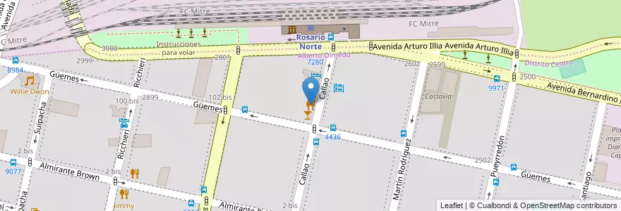 Mapa de ubicacion de Justino en 아르헨티나, Santa Fe, Departamento Rosario, Municipio De Rosario, 로사리오.