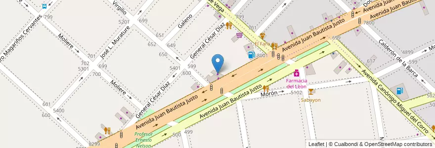 Mapa de ubicacion de Justo Cars, Villa Luro en Argentinien, Ciudad Autónoma De Buenos Aires, Buenos Aires, Comuna 10.