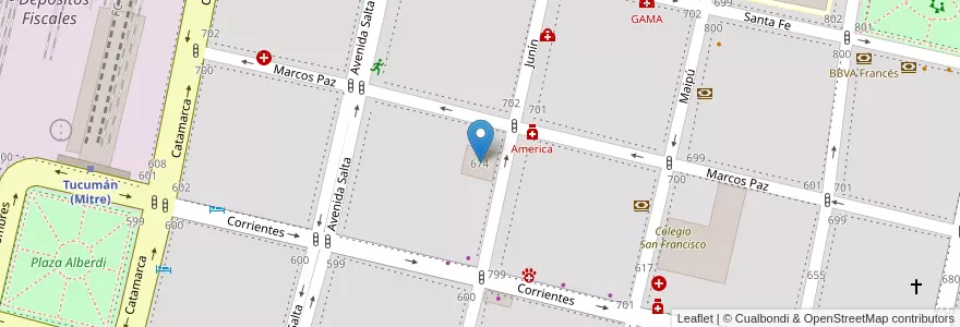 Mapa de ubicacion de Juvenil Instituto Moderno en Arjantin, Tucumán, San Miguel De Tucumán, Departamento Capital, San Miguel De Tucumán.