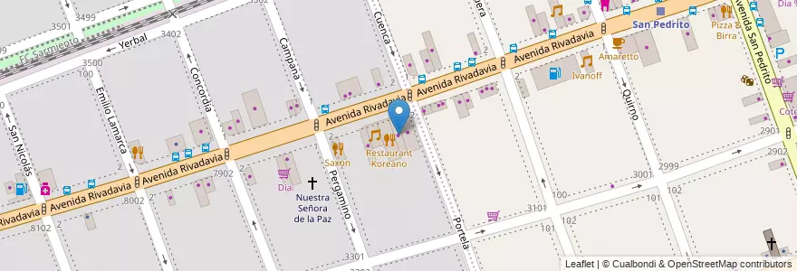 Mapa de ubicacion de Juveniles, Floresta en Arjantin, Ciudad Autónoma De Buenos Aires, Buenos Aires.