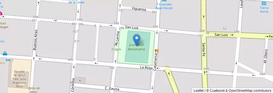 Mapa de ubicacion de Juventud Antoniana en Argentina, Salta, Capital, Municipio De Salta, Salta.