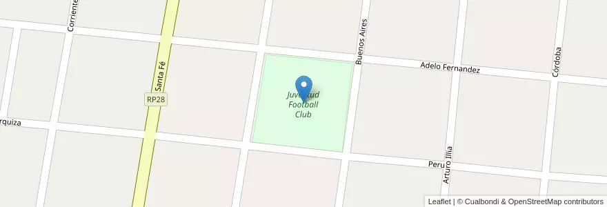 Mapa de ubicacion de Juventud Football Club en 阿根廷, 恩特雷里奥斯省, Departamento Feliciano, Distrito Basualdo, San José De Feliciano.