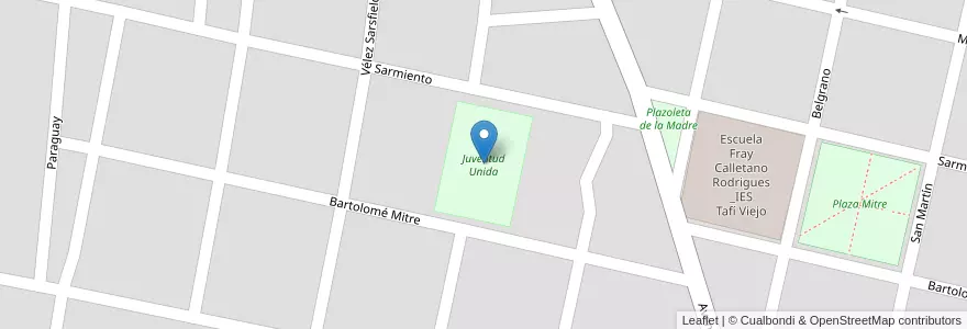 Mapa de ubicacion de Juventud Unida en Аргентина, Тукуман, Departamento Tafí Viejo, Tafí Viejo.