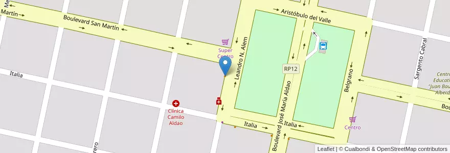 Mapa de ubicacion de Juventud Unida en الأرجنتين, Córdoba, Departamento Marcos Juárez, Pedanía Liniers, Municipio De Camilo Aldao, Camilo Aldao.