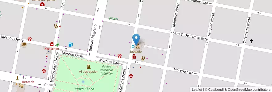 Mapa de ubicacion de Juzgado en アルゼンチン, サンタフェ州, Departamento Castellanos, Municipio De Humberto Primo, Humberto Primo.