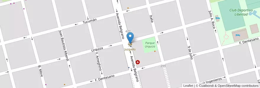 Mapa de ubicacion de Juzgado en アルゼンチン, サンタフェ州, Departamento Castellanos, Municipio De Sunchales.