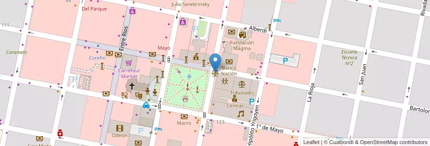 Mapa de ubicacion de Juzgado en آرژانتین, استان انتره ریوس, Departamento Concordia, Distrito Suburbios, Concordia, Concordia.
