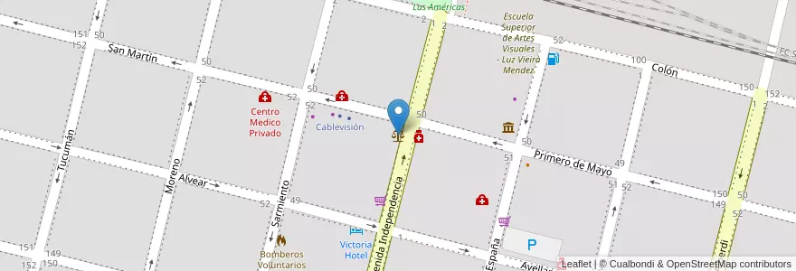 Mapa de ubicacion de Juzgado en Аргентина, Кордова, Departamento Presidente Roque Sáenz Peña, Pedanía La Amarga, Municipio De Laboulaye, Laboulaye.