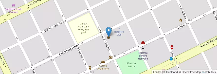 Mapa de ubicacion de Juzgado en Аргентина, Чако, Departamento General Güemes, Municipio De Juan José Castelli, Juan José Castelli, Juan Jose Castelli.