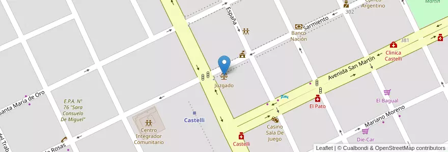 Mapa de ubicacion de Juzgado en الأرجنتين, Chaco, Departamento General Güemes, Municipio De Juan José Castelli, Juan José Castelli, Juan Jose Castelli.