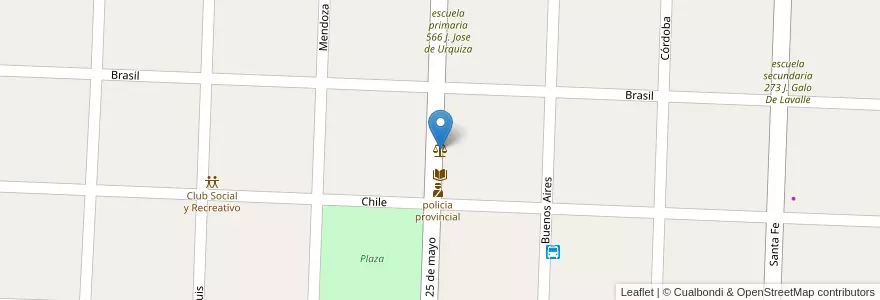 Mapa de ubicacion de juzgado en Argentinië, Santa Fe, Departamento General Obligado, Municipio De Villa Ana.