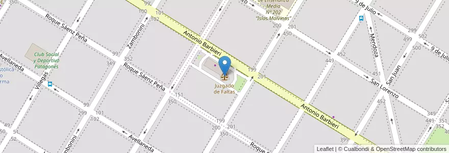 Mapa de ubicacion de Juzgado de Faltas en Arjantin, Buenos Aires, Partido De Patagones, Carmen De Patagones.