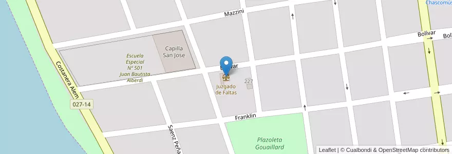 Mapa de ubicacion de Juzgado de Faltas en الأرجنتين, بوينس آيرس, Partido De Chascomús.