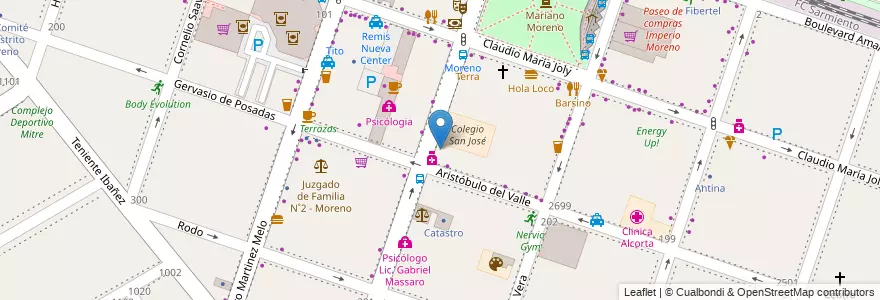 Mapa de ubicacion de Juzgado de Familia N˚1 - Moreno en الأرجنتين, بوينس آيرس, Partido De Moreno, Moreno.