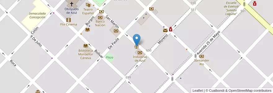 Mapa de ubicacion de Juzgado de Familia N° 1 en Argentina, Buenos Aires, Partido De Azul.