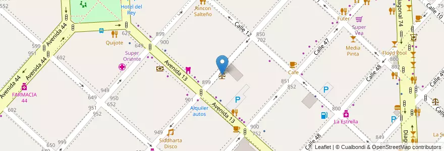 Mapa de ubicacion de Juzgado de Familia Nº 1 - La Plata, Casco Urbano en Arjantin, Buenos Aires, Partido De La Plata, La Plata.