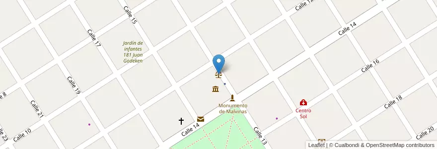 Mapa de ubicacion de Juzgado de Gödeken en Arjantin, Santa Fe, Municipio De Gödeken, Departamento Caseros.