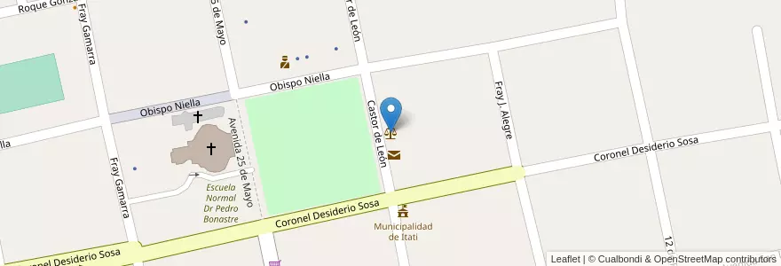 Mapa de ubicacion de Juzgado de Paz en Arjantin, Corrientes, Departamento Itatí, Municipio De Itatí.