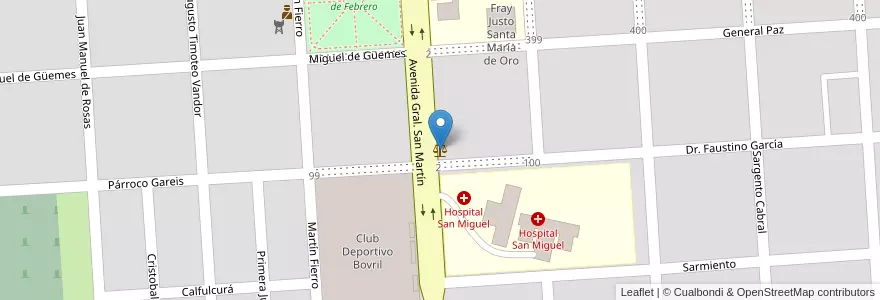 Mapa de ubicacion de Juzgado de Paz en アルゼンチン, エントレ・リオス州, Departamento La Paz, Distrito Alcaraz Primero, Bovril, Bovril.