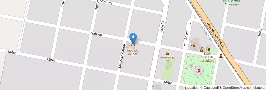 Mapa de ubicacion de Juzgado de paz en الأرجنتين, سانتا في, Departamento San Lorenzo, Municipio De Timbúes.