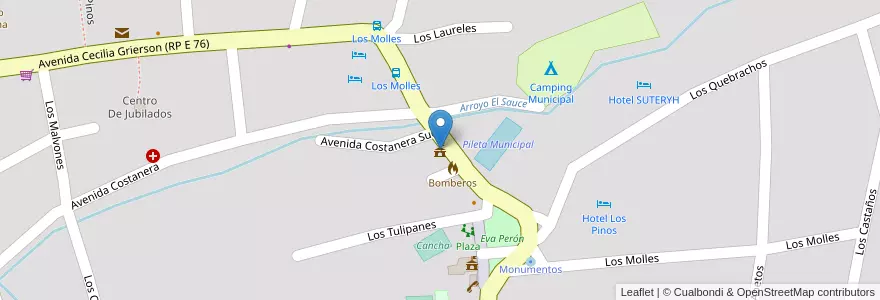 Mapa de ubicacion de Juzgado De Paz en 阿根廷, Córdoba, Departamento Punilla, Pedanía Dolores, Municipio De Los Cocos.