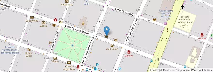Mapa de ubicacion de Juzgado de Paz en Arjantin, Buenos Aires, Partido De Luján.