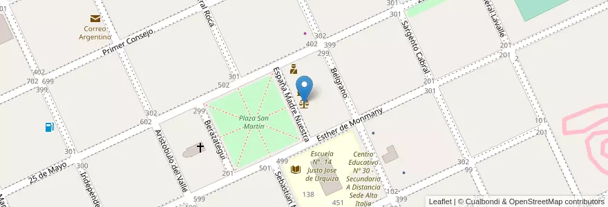 Mapa de ubicacion de Juzgado de Paz en Arjantin, La Pampa, Departamento Realicó, Municipio De Alta Italia.