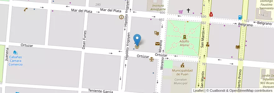 Mapa de ubicacion de Juzgado de Paz en 아르헨티나, 부에노스아이레스주, Partido De Puan, Puan.