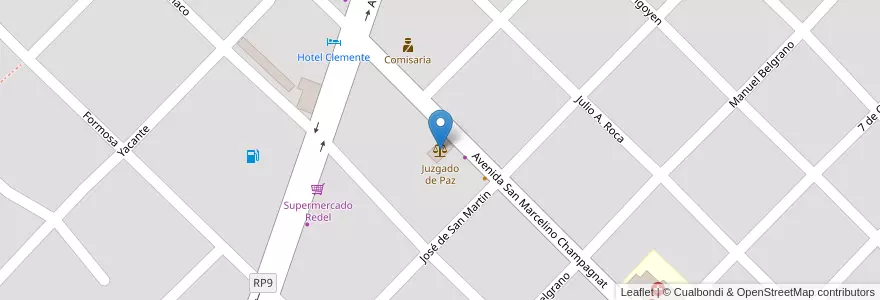 Mapa de ubicacion de Juzgado de Paz en アルゼンチン, チャコ州, Departamento General Güemes, Municipio De Misión Nueva Pompeya, Misión Nueva Pompeya.