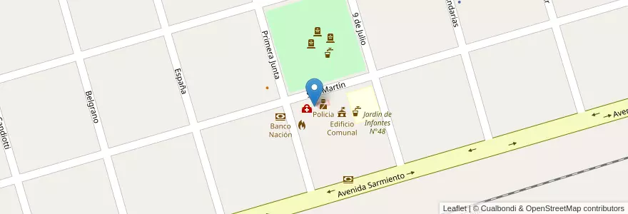 Mapa de ubicacion de Juzgado de Paz en الأرجنتين, سانتا في, Departamento Constitución, Municipio De Santa Teresa, Santa Teresa.