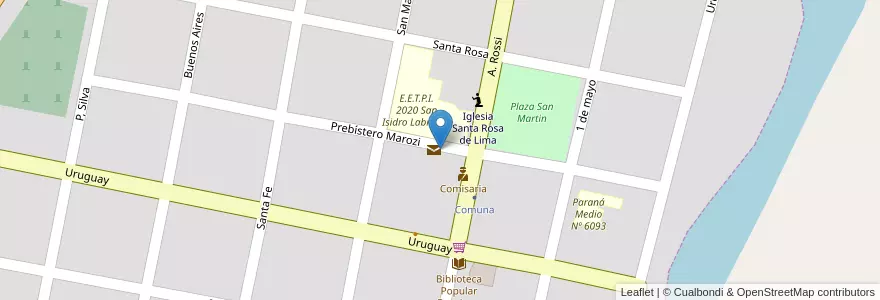 Mapa de ubicacion de Juzgado / Registro Civil en آرژانتین, سانتافه, Departamento Garay, Municipio De Santa Rosa De Calchines, Santa Rosa.