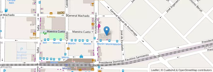 Mapa de ubicacion de Juzgados Federales Nº 1, Nº 2 y Nº 3 de Morón en آرژانتین, استان بوئنوس آیرس, Partido De Morón, Morón.