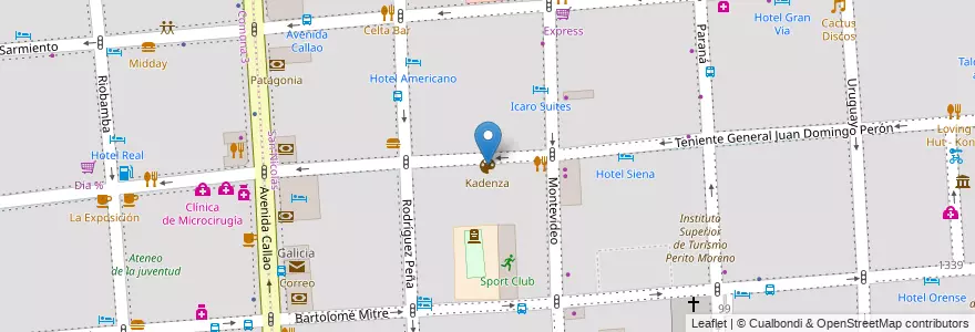 Mapa de ubicacion de Kadenza, San Nicolas en Argentina, Ciudad Autónoma De Buenos Aires, Comuna 1, Buenos Aires.