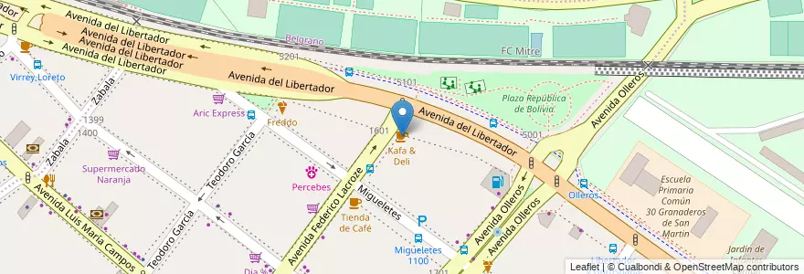 Mapa de ubicacion de Kafa & Deli, Palermo en Argentinien, Ciudad Autónoma De Buenos Aires, Buenos Aires, Comuna 14.