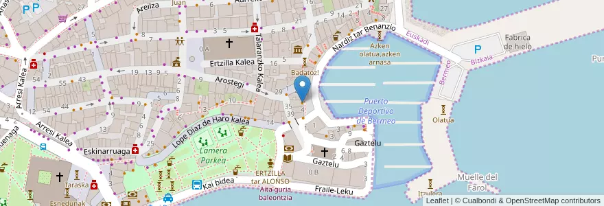 Mapa de ubicacion de Kafe Loidxie en 스페인, Euskadi, Bizkaia, Busturialdea-Urdaibai, Bermeo.