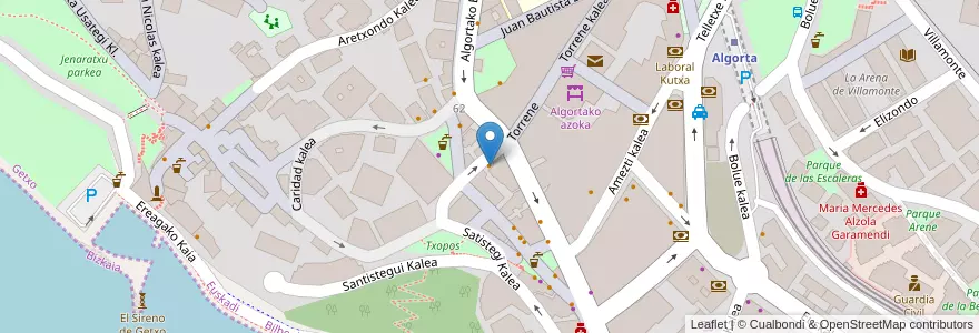 Mapa de ubicacion de Kaixo Gastro Bar en İspanya, Bask Bölgesi, Bizkaia, Bilboaldea, Getxo.