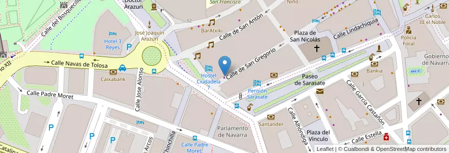 Mapa de ubicacion de Kaixo Pinxto Bar en İspanya, Navarra - Nafarroa, Navarra - Nafarroa, Pamplona/Iruña.