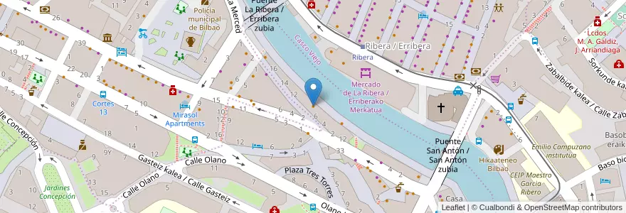 Mapa de ubicacion de Kaizahar en Spanien, Autonome Gemeinschaft Baskenland, Bizkaia, Bilboaldea, Bilbao.