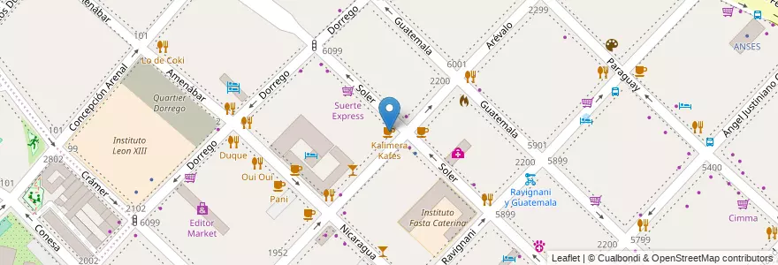 Mapa de ubicacion de Kalimera Kafes, Palermo en Argentinië, Ciudad Autónoma De Buenos Aires, Buenos Aires, Comuna 14.