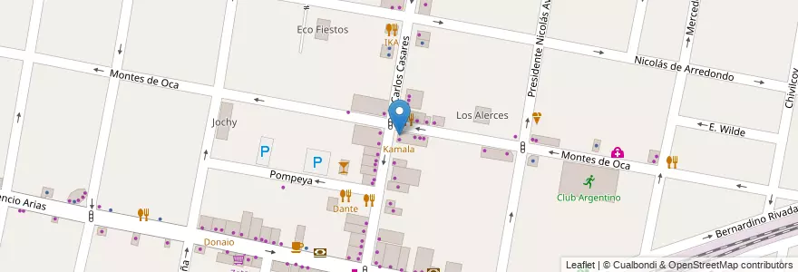 Mapa de ubicacion de Kamala en Arjantin, Buenos Aires, Partido De Morón, Castelar.