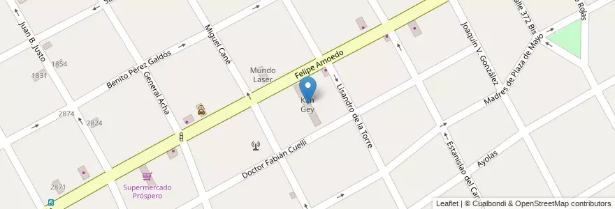 Mapa de ubicacion de Kan Gey en Arjantin, Buenos Aires, Partido De Quilmes, Quilmes.