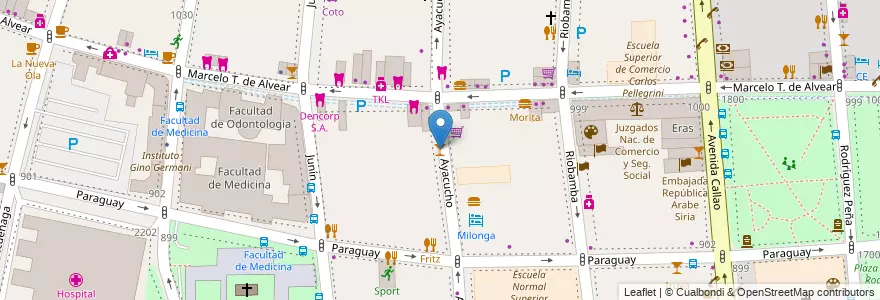 Mapa de ubicacion de Kandinsky, Recoleta en Аргентина, Буэнос-Айрес, Comuna 2, Буэнос-Айрес.