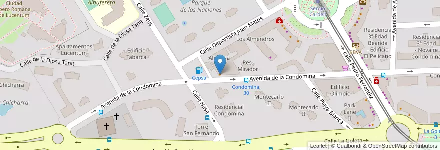 Mapa de ubicacion de Karaoke "Oasis" music hall en 西班牙, Comunitat Valenciana, Alacant / Alicante, L'Alacantí, Alacant / Alicante.