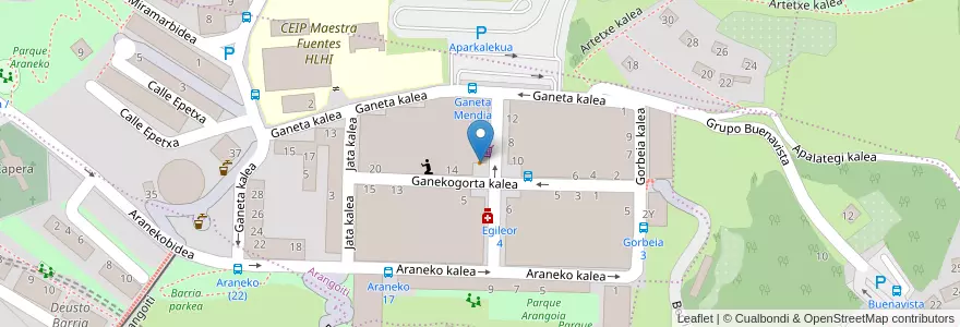 Mapa de ubicacion de Karola en Espagne, Pays Basque Autonome, Biscaye, Grand-Bilbao, Bilbao.