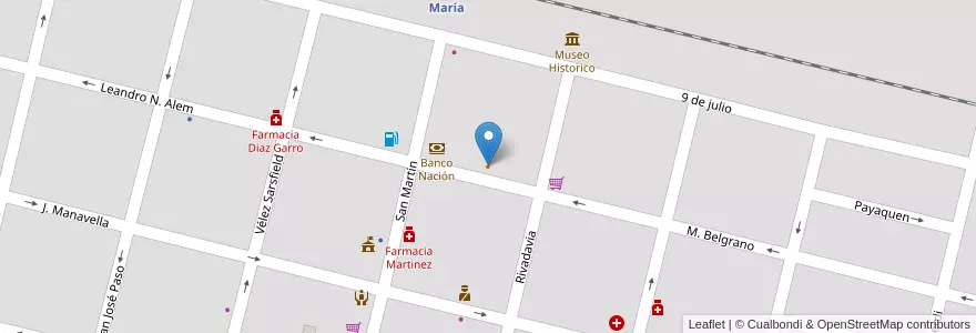 Mapa de ubicacion de Katemú en アルゼンチン, コルドバ州, Departamento Río Cuarto, Pedanía Cautiva, Municipio De Adelia María, Adelia María.