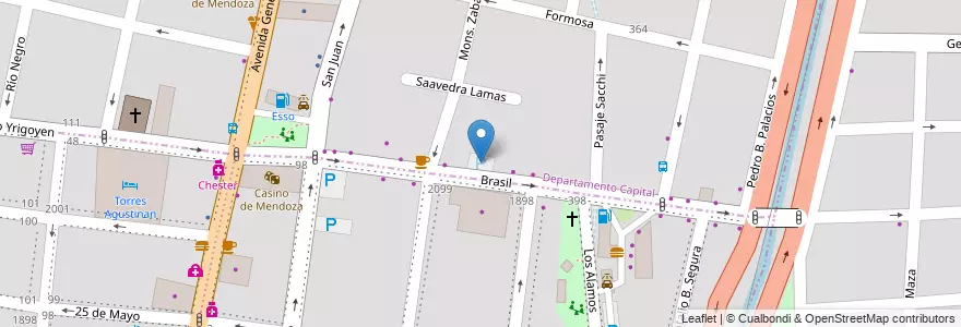 Mapa de ubicacion de Katsuda en Arjantin, Şili, Mendoza, Departamento Capital, Ciudad De Mendoza.