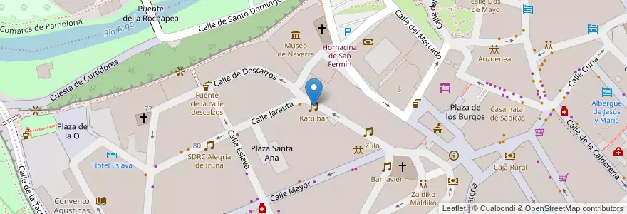 Mapa de ubicacion de Katu bar en إسبانيا, Navarra - Nafarroa, Navarra - Nafarroa, بنبلونة.