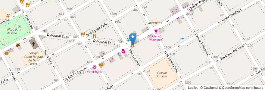 Mapa de ubicacion de Kazuo Sushi en الأرجنتين, بوينس آيرس, Partido De San Isidro, Martínez.