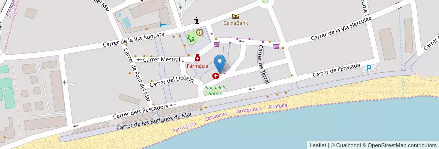 Mapa de ubicacion de Kebab en 스페인, Catalunya, Tarragona, Tarragonès, Altafulla.