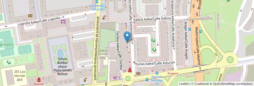 Mapa de ubicacion de Kebab Arana en 西班牙, 巴斯克, Araba/Álava, Gasteizko Kuadrilla/Cuadrilla De Vitoria, Vitoria-Gasteiz.